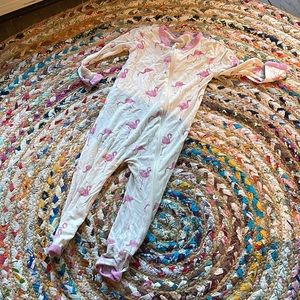 Kyte Baby Flamingo Well-Loved Zipper Front Romper Pajamas